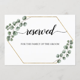 Sätesskylt för Greenery Eucalyptus Reserved Bröllo Inbjudningar