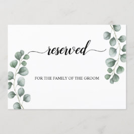 Sätesskylt för Greenery Eucalyptus Reserved Bröllo Inbjudningar