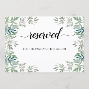 Sätesskylt för Grey Calligraphy Reserved Bröllop Inbjudningar