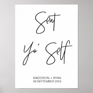 Sätesskylt för självständig sätesplan för Bröllop Poster