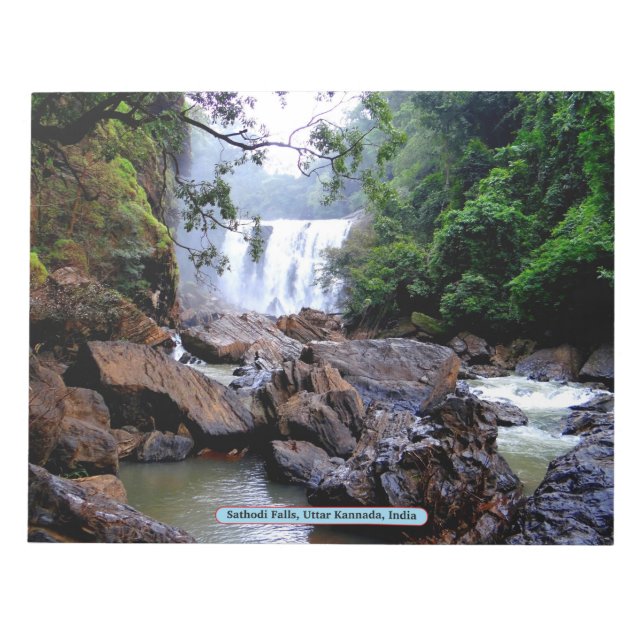 Sathodi Falls, Uttar Kannada, Indien Anteckningsblock (Framsida)