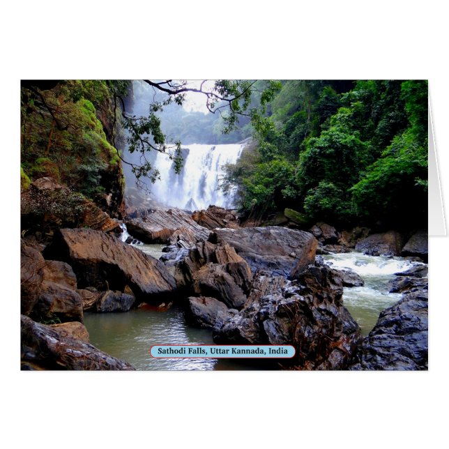 Sathodi Falls, Uttar Kannada, Indien Hälsningskort (Framsidan Horizontal)