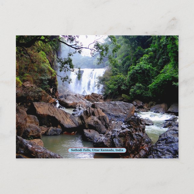 Sathodi Falls, Uttar Kannada, Indien Vykort (Framsida)