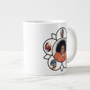 Sathya Sai Baba Jumbo Mugg med Sarva Dharma-symbol