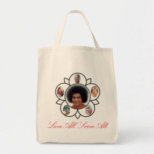 Sathya Sai Baba Porträtt på bomullsbag Tygkasse
