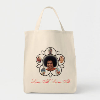 Sathya Sai Baba Porträtt på bomullsbag Tygkasse