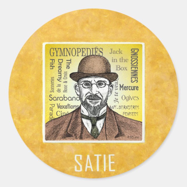 Satie Runt Klistermärke (Framsida)