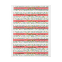 Satin Blommigt Pastel Wrap Around honey Burk etike Etikettband