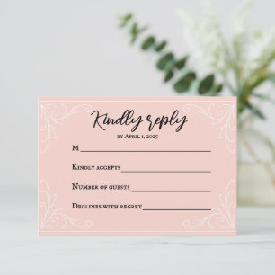 Satin Blush Bröllop RSVP-kort OSA Kort