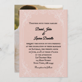 Satin Blush Photo Wedding Invitation Inbjudningar