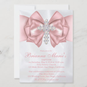 Satin Diamond Kor Baptism   Christening Inbjudan