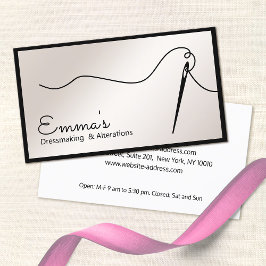 Satin Guld Sewing Nål Thread Seamstress Busi Visitkort