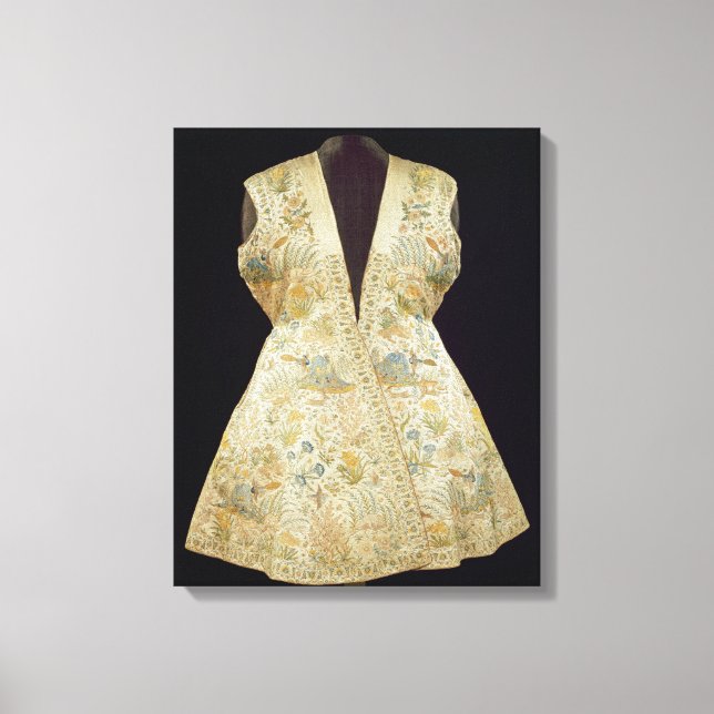 Satin Hunting Jackar Embroiderat med Silke i Canvastryck (Framsida)