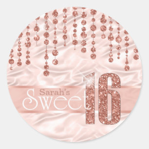 Satin Jewel Sweet sixteen Ro Guld, ID260 Runt Klistermärke