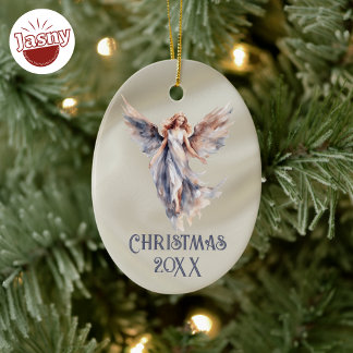 Satin jul Angel Julgransprydnad Keramik