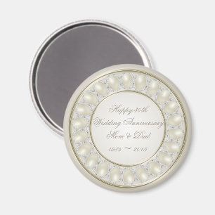 Satin Pearl 30:e Bröllop-årsjubileet Magnet