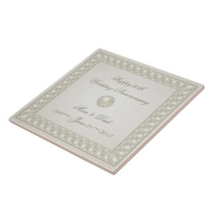 Satin Pearl 30:e Bröllop-årsjubileet Tile Kakelplatta