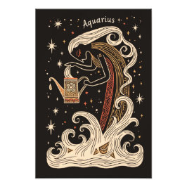 Satin Photo Papper Aquarius Celestial Zodiac Fototryck