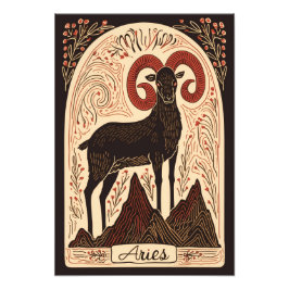 Satin Photo Papper Aries Celestial Zodiac Fototryck