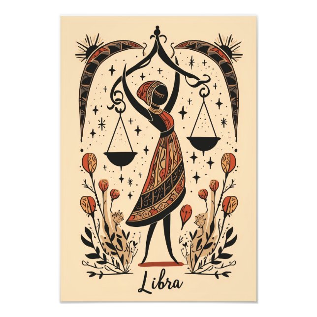 Satin Photo Papper Libra Celestial Zodiac Fototryck (Framsidan)