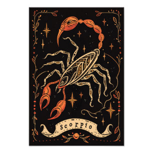 Satin Photo Papper Scorpio Celestial Zodiac Fototryck