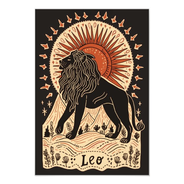 Satin Photo Papprare Leo Celestial Zodiac Fototryck (Framsidan)