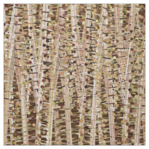 Satin Rand and Dots Abstrakt, Brown och Beige Tyg