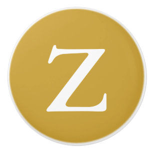 Satin Sheen Guld Monogrammed Knopp