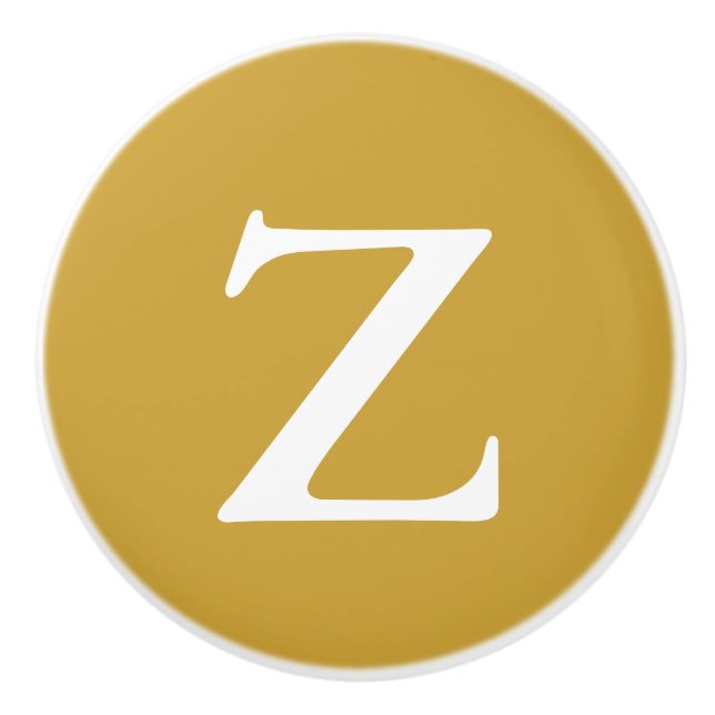 Satin Sheen Guld Monogrammed Knopp (Framsidan)