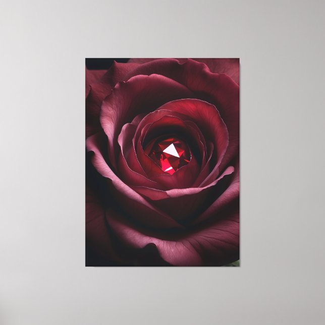 Satinheart Rouge – Gemstone Rose Canvas (Framsida)
