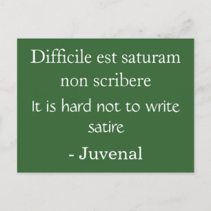 Satire - juvenalcitat - svårt att inte skriva vykort