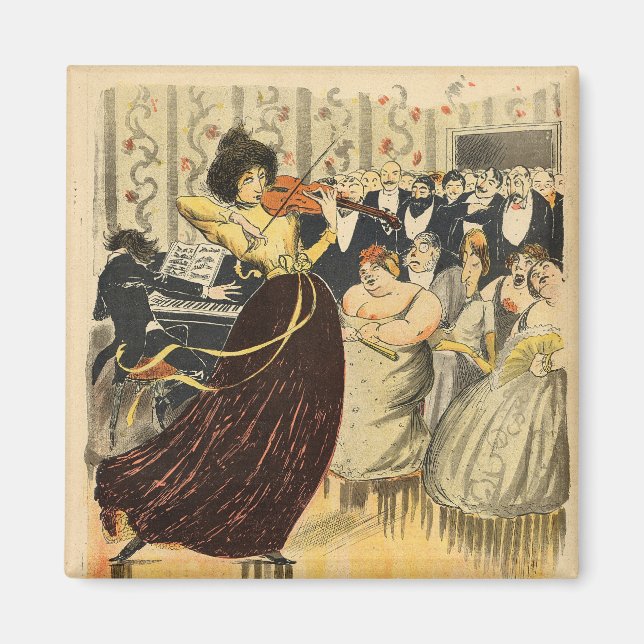 Satire of a salon musical night magnet (Framsidan)