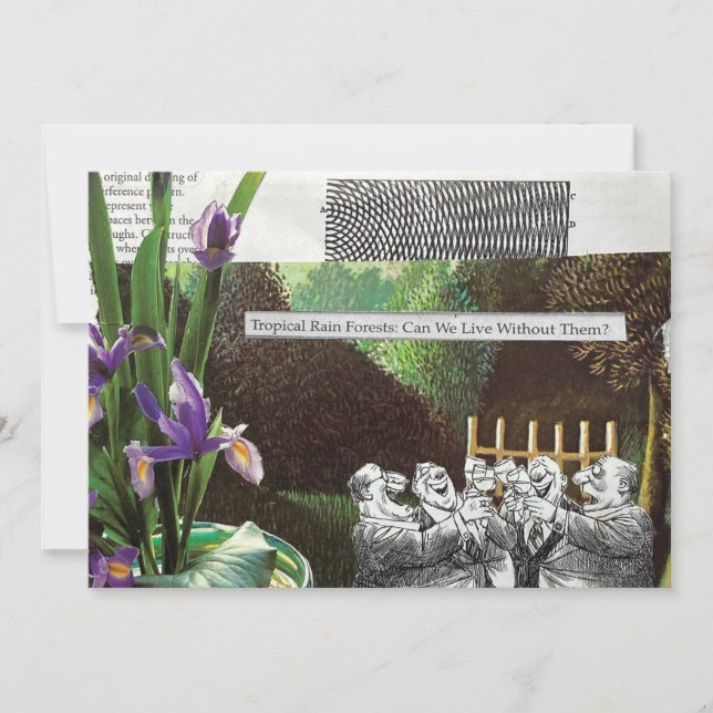 Satire om klimatförändringar i skogar inbjudningar (Framsida)