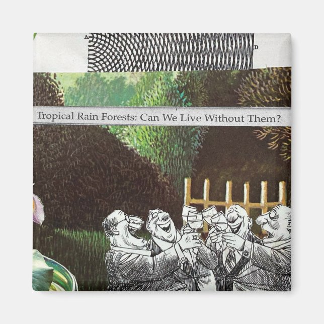 Satire om klimatförändringar i skogar magnet (Framsidan)