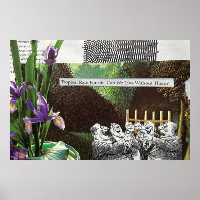Satire om klimatförändringar i skogar poster (Framsidan)