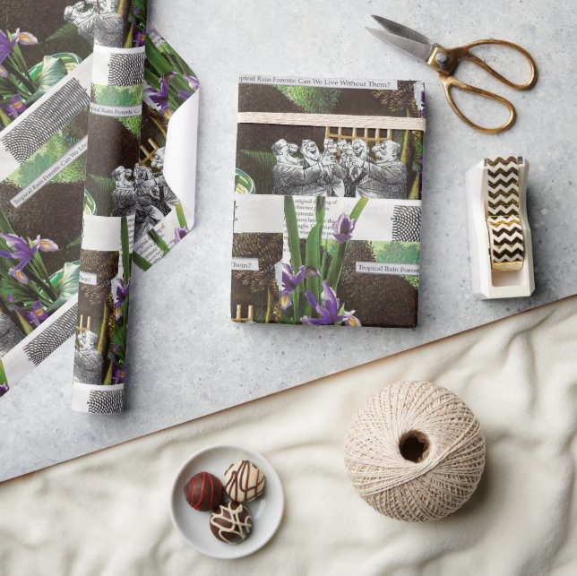 Satire om klimatförändringar i skogar presentpapper (Hantverk)