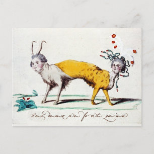 Satire on Louis XVI and Marie Antoinette Vykort