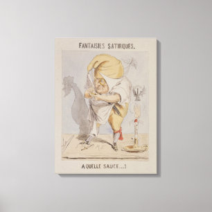 Satirical fantasier, karikatyr av Adolphe Canvastryck