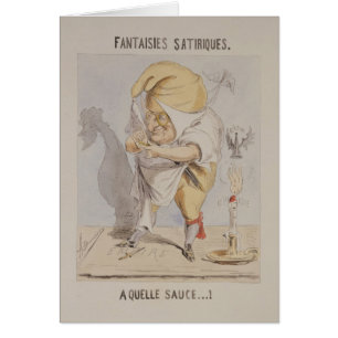 Satirical fantasier, karikatyr av Adolphe Hälsningskort