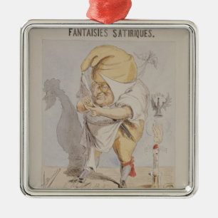 Satirical fantasier, karikatyr av Adolphe Julgransprydnad Metall