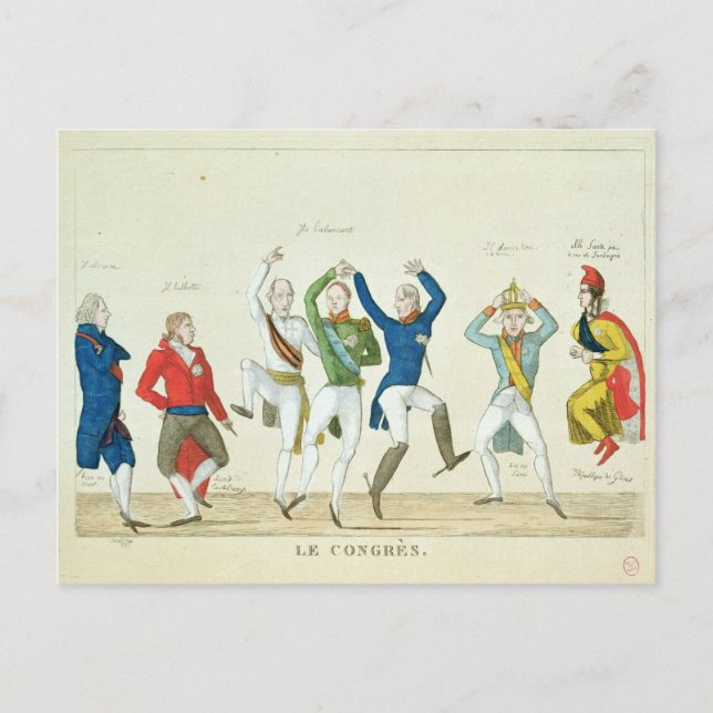 Satirical tecknad som visar nyckeln vykort (Framsida)