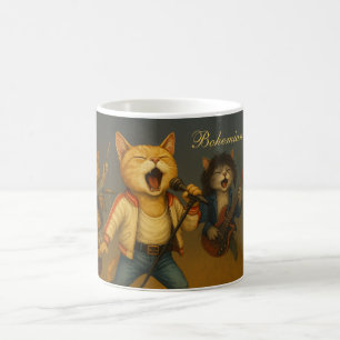 Satirisk bohemisk katsody Rocking Cats Coffee Mugg