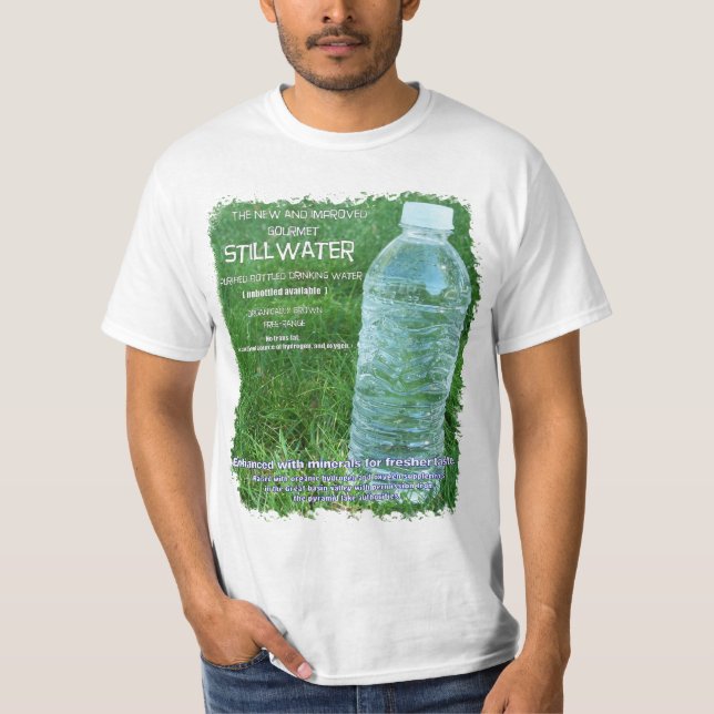 satirisk etikett för parodiparodivattenflaska t-shirt (Framsida)
