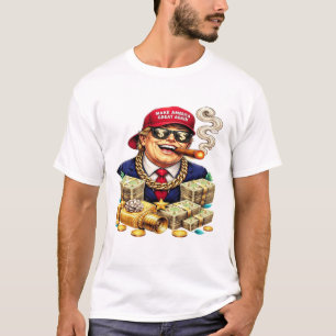 Satirisk MAGA-miljardär-kartong — Retro Pop Art T Shirt