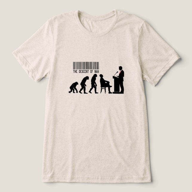 Satirisk röd politiker siluett  t shirt (Design Framsida)