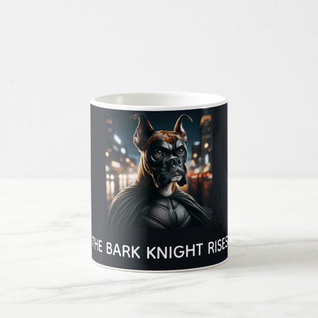 Satiriska Bark Knight Rises Boxer Superhjälte Kaffemugg (Center)