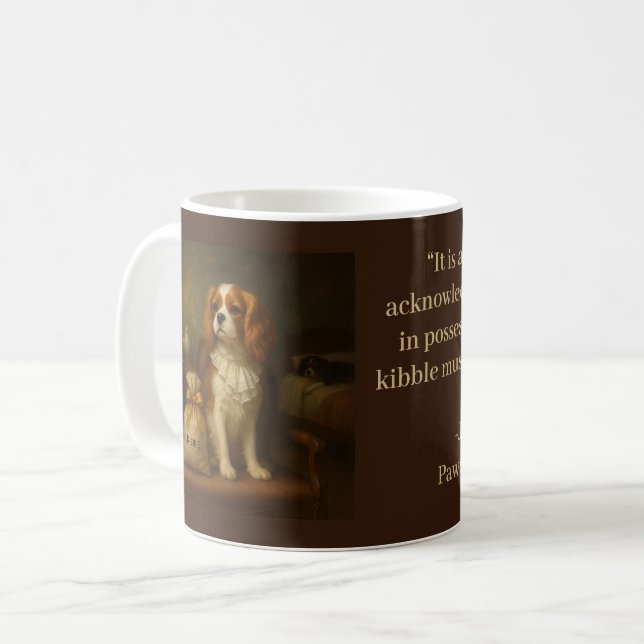Satiriska litterära Jane Pawsten Quote Cavalier Hu Kaffemugg (Framsida vänster)