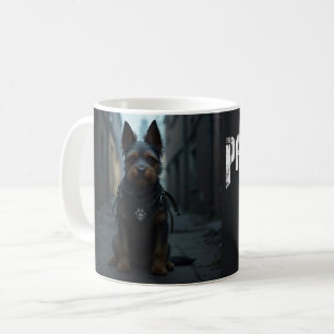 Satiriska Pawnisher Vigilante Terrier Parody Kaffemugg