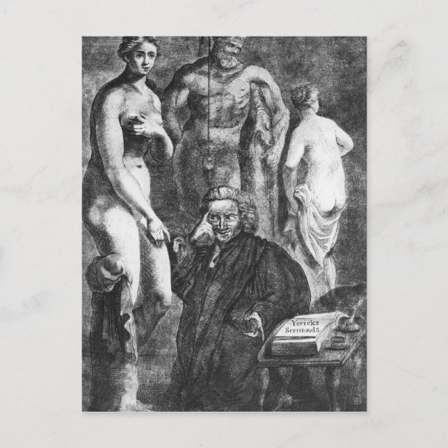 Satiriska porträtt, Laurence Sterne, c.1761 Vykort (Framsida)