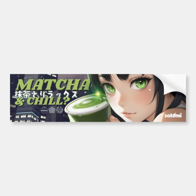 satomi motorsport Matcha & Chill Bildekal (Framsidan)